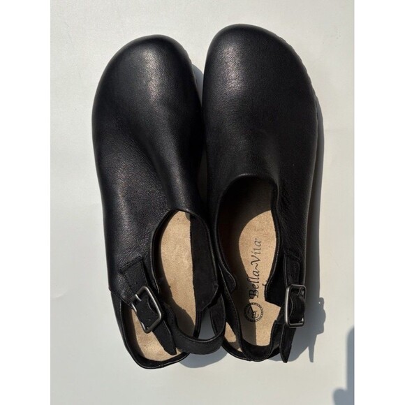 Bella Vita Women’s Non Slip Work Clogs – Black Leather Slip On Shoes – Size 8.5 - Picture 5 of 9